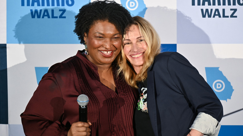 Stacey Abrams and Julia Roberts